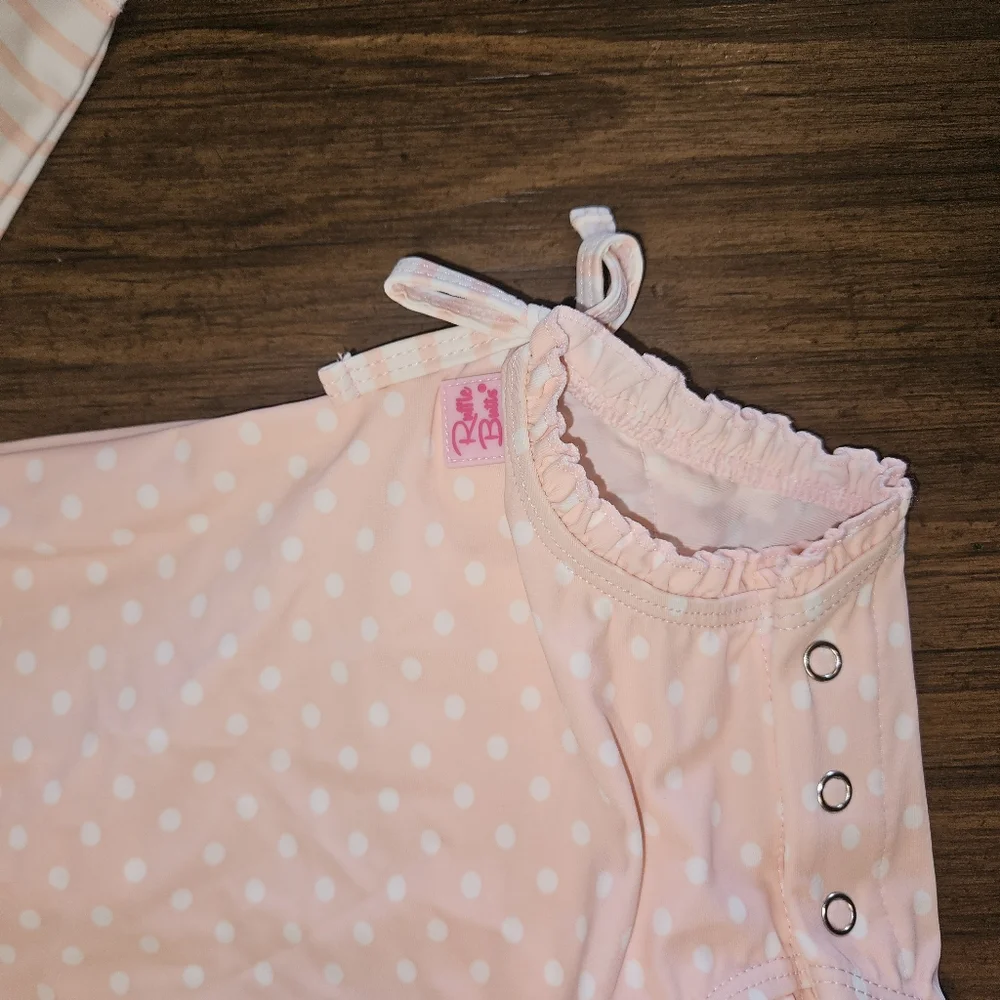 Rufflebutts Long Sleeve Rash Guard One Piece - Size 3-6 Months